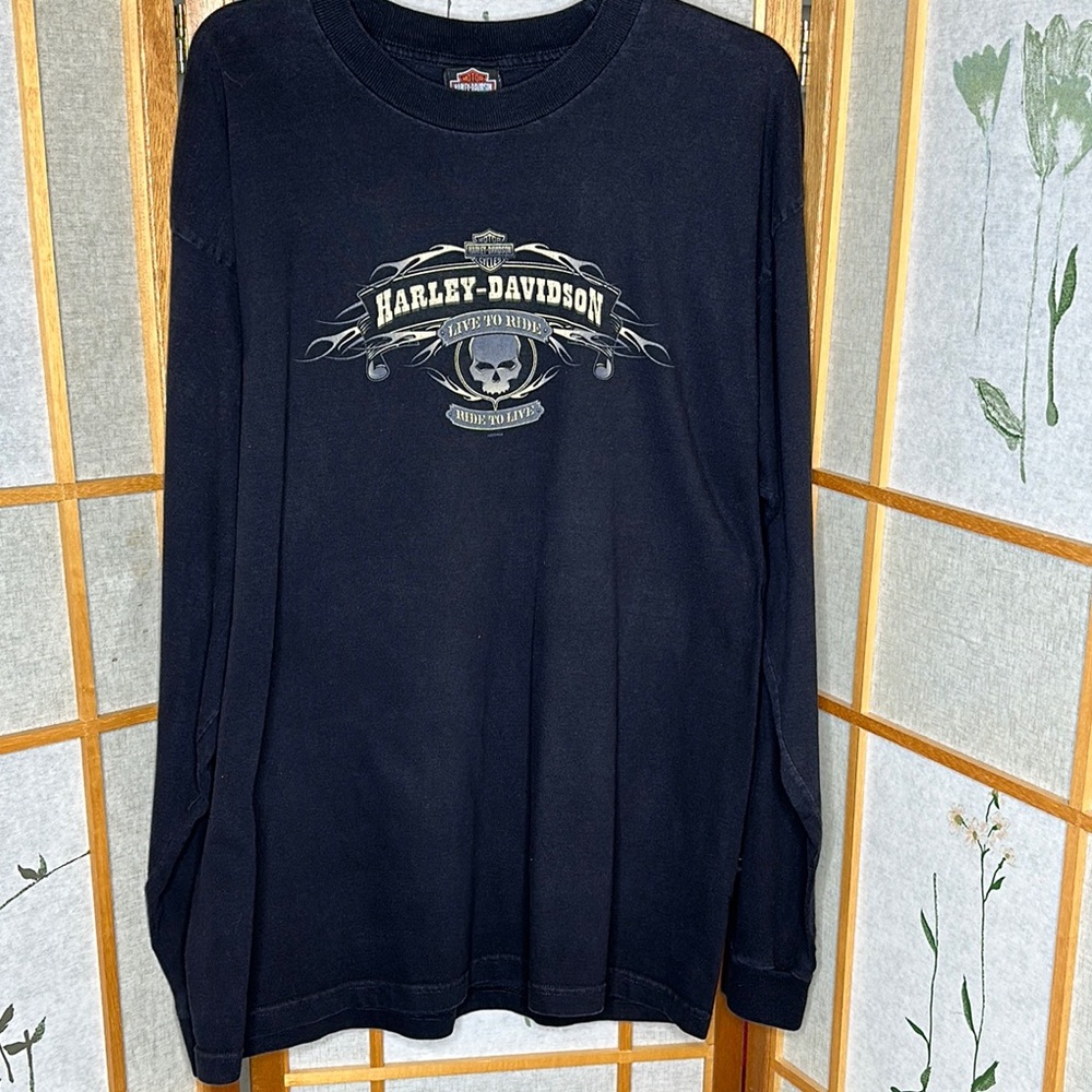 VTG  2004 Harley Davidson Honolulu HI Live to Ride Long Sleeve Black Shirt XL